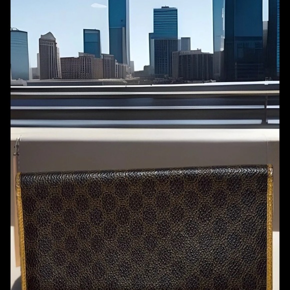 Vintage Celine Macadam Long Wallet PVC Purse Authentic Brown n Gold Leather - Picture 2 of 11